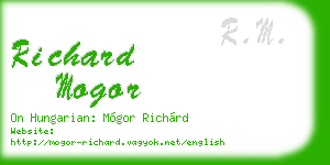 richard mogor business card